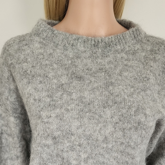 FREE PEOPLE MOHAIR GRAY SWEATER JUMPER REVERSABLE EXPOSED SEAMS XS - Picture 4 of 9